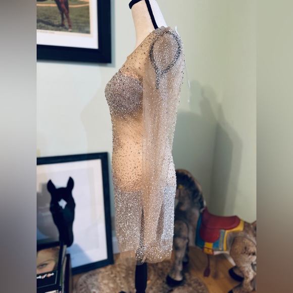 NWT-Jovani Nude dress-Sz 10 style #NM56890 - Picture 6 of 14